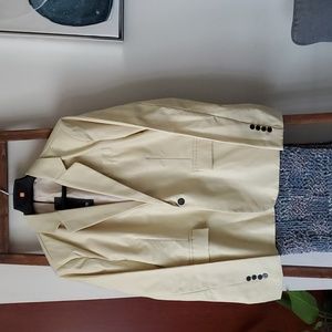 Yunclos Men's Slim Fit Casual Blazer Jacket, Pale Yelow, L NWTs